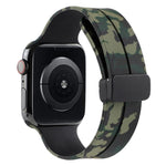 Magnetic Clasp Camouflage Silicone Watch Band, For Apple Watch Ultra 49mm, For Apple Watch Series 8&7 45mm, For Apple Watch Series 8&7 41mm