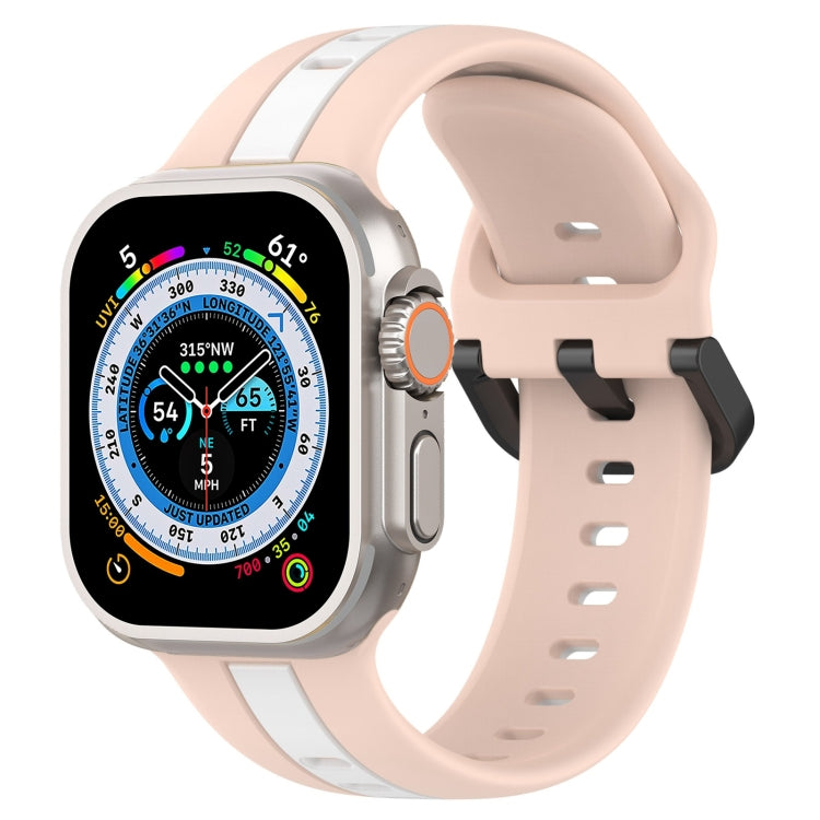 Two-Color Loop Buckle Silicone Watch Band, For Apple Watch Ultra 49mm, For Apple Watch Series 8&7 45mm, For Apple Watch Series 8&7 41mm