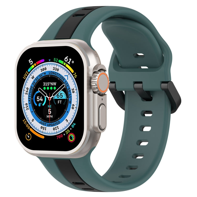 Two-Color Loop Buckle Silicone Watch Band, For Apple Watch Ultra 49mm, For Apple Watch Series 8&7 45mm, For Apple Watch Series 8&7 41mm