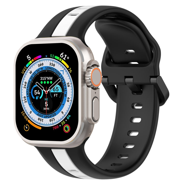Two-Color Loop Buckle Silicone Watch Band, For Apple Watch Ultra 49mm, For Apple Watch Series 8&7 45mm, For Apple Watch Series 8&7 41mm