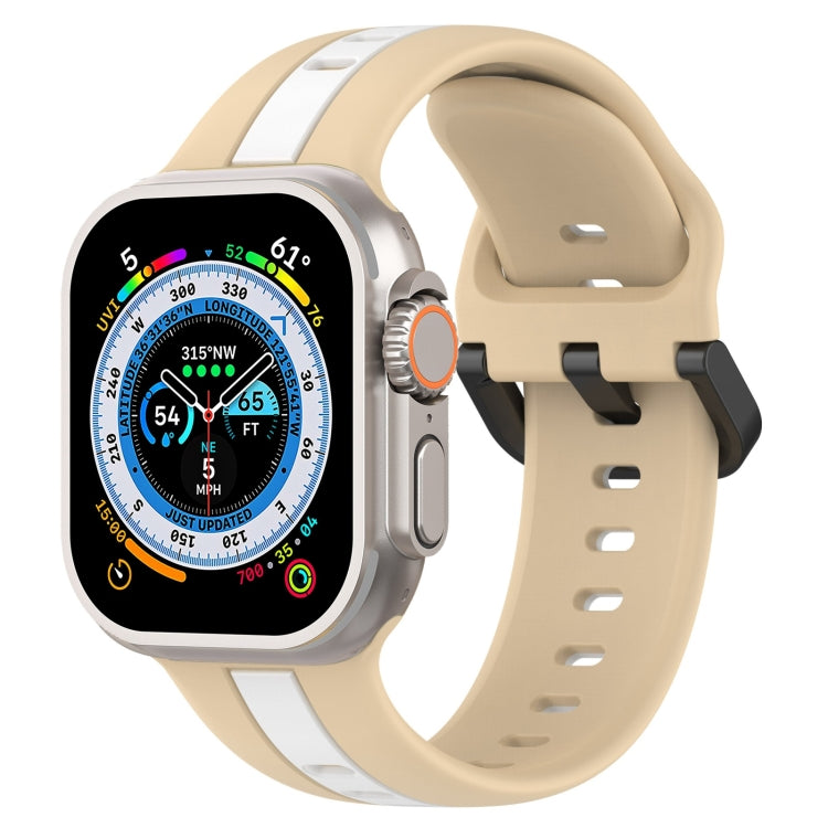 Two-Color Loop Buckle Silicone Watch Band, For Apple Watch Ultra 49mm, For Apple Watch Series 8&7 45mm, For Apple Watch Series 8&7 41mm