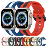 Two-Color Loop Buckle Silicone Watch Band, For Apple Watch Ultra 49mm, For Apple Watch Series 8&7 45mm, For Apple Watch Series 8&7 41mm