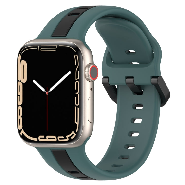 Two-Color Loop Buckle Silicone Watch Band, For Apple Watch Ultra 49mm, For Apple Watch Series 8&7 45mm, For Apple Watch Series 8&7 41mm