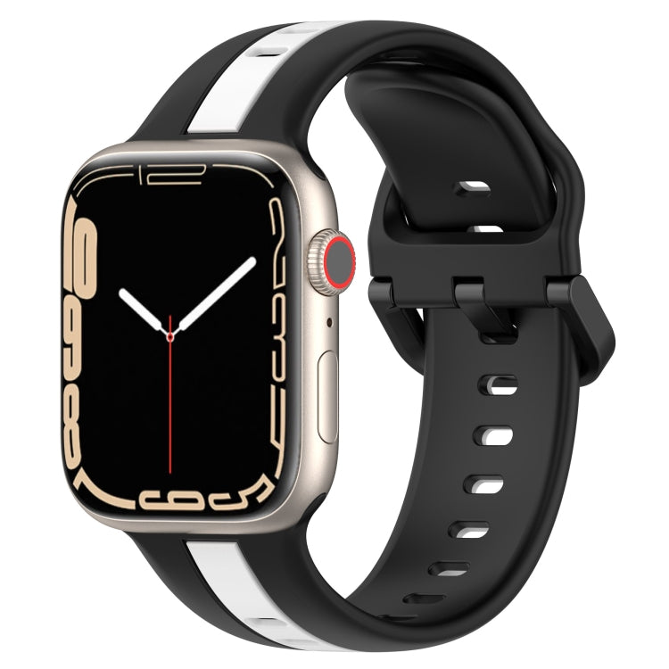 Two-Color Loop Buckle Silicone Watch Band, For Apple Watch Ultra 49mm, For Apple Watch Series 8&7 45mm, For Apple Watch Series 8&7 41mm