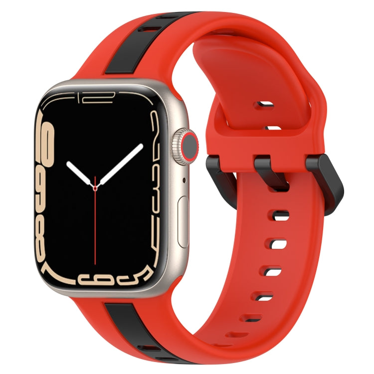 Two-Color Loop Buckle Silicone Watch Band, For Apple Watch Ultra 49mm, For Apple Watch Series 8&7 45mm, For Apple Watch Series 8&7 41mm