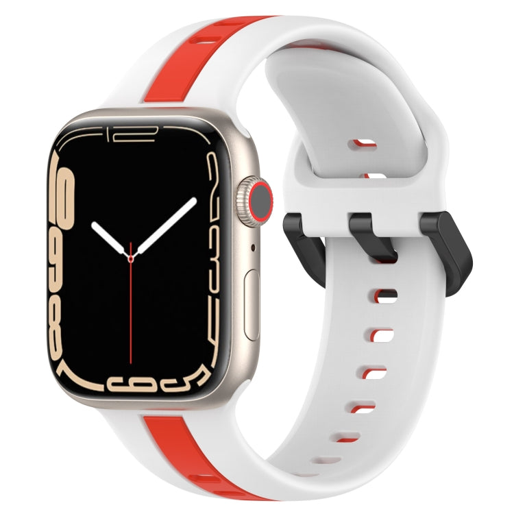 Two-Color Loop Buckle Silicone Watch Band, For Apple Watch Ultra 49mm, For Apple Watch Series 8&7 45mm, For Apple Watch Series 8&7 41mm