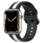 Two-Color Loop Buckle Silicone Watch Band, For Apple Watch Ultra 49mm, For Apple Watch Series 8&7 45mm, For Apple Watch Series 8&7 41mm