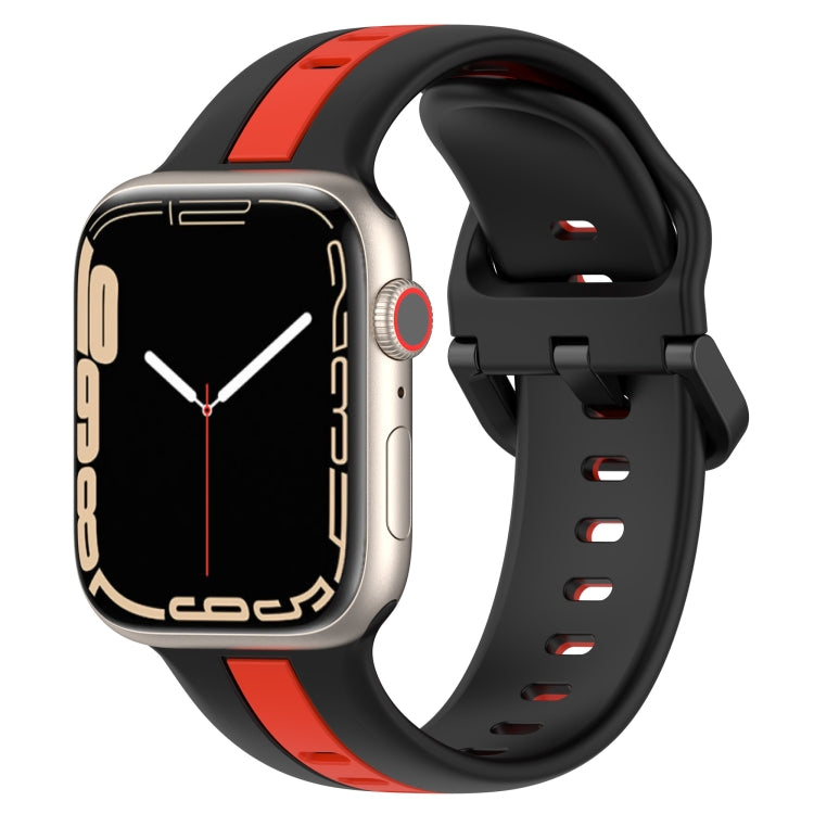 Two-Color Loop Buckle Silicone Watch Band, For Apple Watch Ultra 49mm, For Apple Watch Series 8&7 45mm, For Apple Watch Series 8&7 41mm