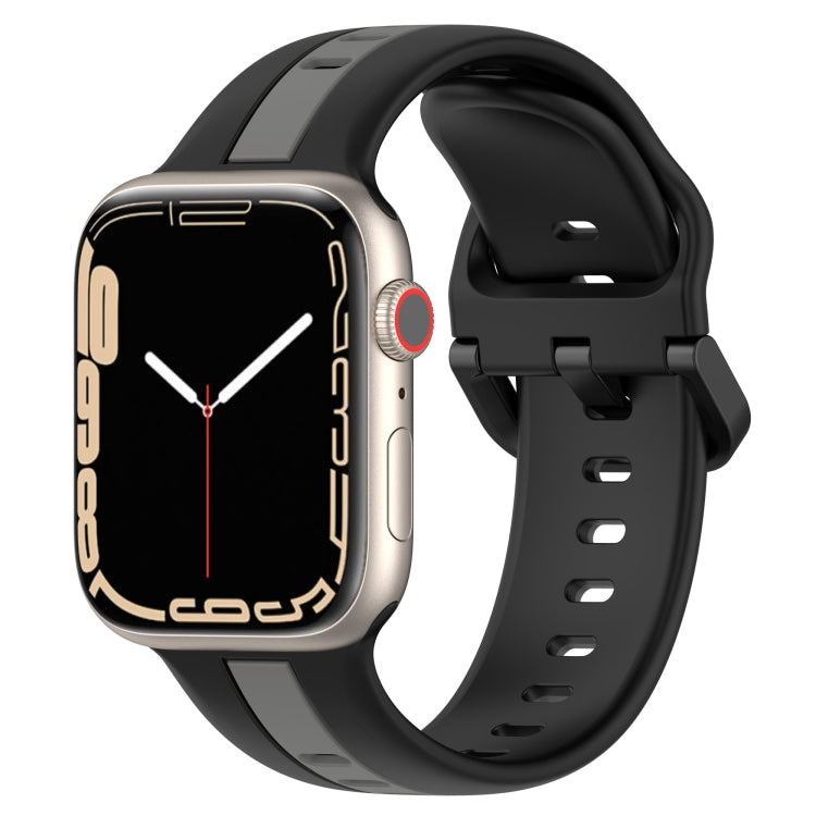 Two-Color Loop Buckle Silicone Watch Band, For Apple Watch Ultra 49mm, For Apple Watch Series 8&7 45mm, For Apple Watch Series 8&7 41mm