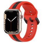 Two-Color Loop Buckle Silicone Watch Band, For Apple Watch Ultra 49mm, For Apple Watch Series 8&7 45mm, For Apple Watch Series 8&7 41mm