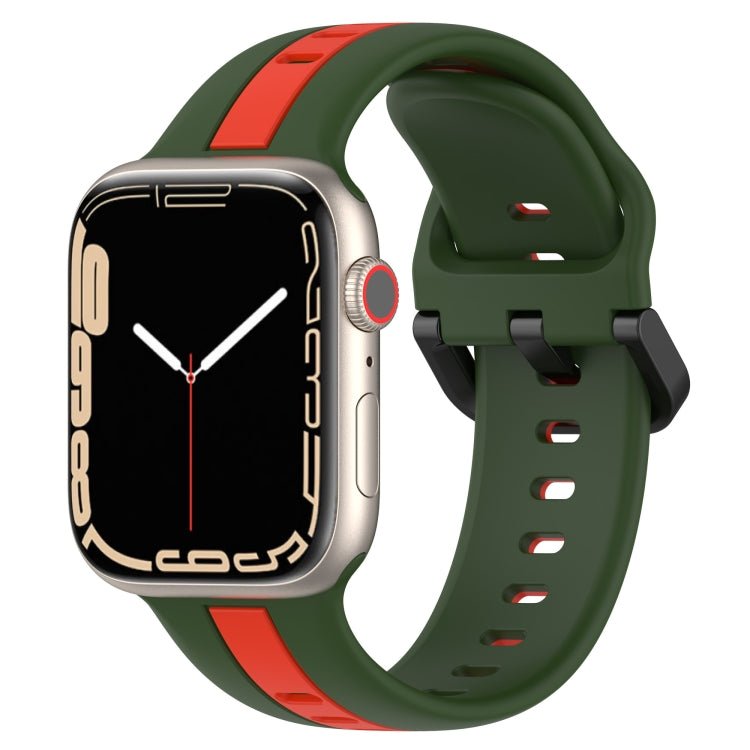 Two-Color Loop Buckle Silicone Watch Band, For Apple Watch Ultra 49mm, For Apple Watch Series 8&7 45mm, For Apple Watch Series 8&7 41mm