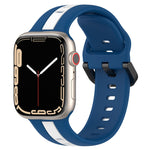 Two-Color Loop Buckle Silicone Watch Band, For Apple Watch Ultra 49mm, For Apple Watch Series 8&7 45mm, For Apple Watch Series 8&7 41mm