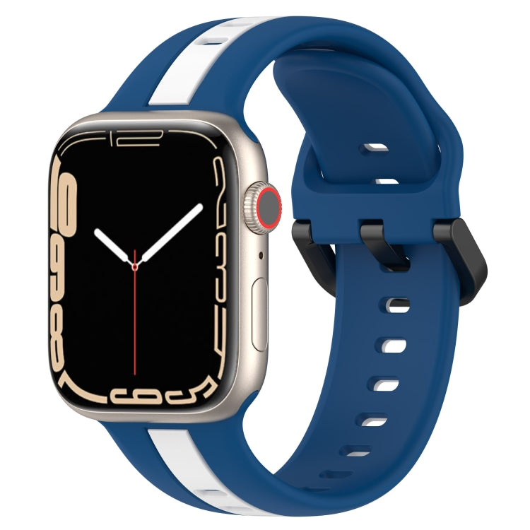 Two-Color Loop Buckle Silicone Watch Band, For Apple Watch Ultra 49mm, For Apple Watch Series 8&7 45mm, For Apple Watch Series 8&7 41mm