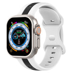 Butterfly Buckle Two-Color Silicone Watch Band, For Apple Watch Ultra 49mm, For Apple Watch Series 8&7 45mm, For Apple Watch Series 8&7 41mm
