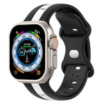 Butterfly Buckle Two-Color Silicone Watch Band, For Apple Watch Ultra 49mm, For Apple Watch Series 8&7 45mm, For Apple Watch Series 8&7 41mm