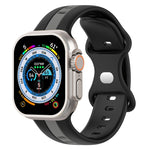 Butterfly Buckle Two-Color Silicone Watch Band, For Apple Watch Ultra 49mm, For Apple Watch Series 8&7 45mm, For Apple Watch Series 8&7 41mm