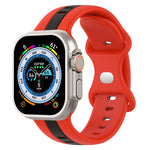 Butterfly Buckle Two-Color Silicone Watch Band, For Apple Watch Ultra 49mm, For Apple Watch Series 8&7 45mm, For Apple Watch Series 8&7 41mm