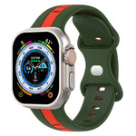 Butterfly Buckle Two-Color Silicone Watch Band, For Apple Watch Ultra 49mm, For Apple Watch Series 8&7 45mm, For Apple Watch Series 8&7 41mm