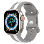 Butterfly Buckle Two-Color Silicone Watch Band, For Apple Watch Ultra 49mm, For Apple Watch Series 8&7 45mm, For Apple Watch Series 8&7 41mm
