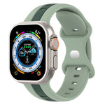 Butterfly Buckle Two-Color Silicone Watch Band, For Apple Watch Ultra 49mm, For Apple Watch Series 8&7 45mm, For Apple Watch Series 8&7 41mm