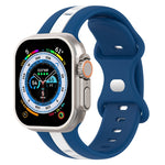 Butterfly Buckle Two-Color Silicone Watch Band, For Apple Watch Ultra 49mm, For Apple Watch Series 8&7 45mm, For Apple Watch Series 8&7 41mm