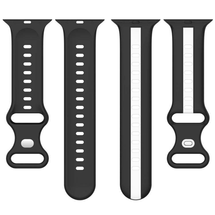 Butterfly Buckle Two-Color Silicone Watch Band, For Apple Watch Ultra 49mm, For Apple Watch Series 8&7 45mm, For Apple Watch Series 8&7 41mm