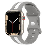 Butterfly Buckle Two-Color Silicone Watch Band, For Apple Watch Ultra 49mm, For Apple Watch Series 8&7 45mm, For Apple Watch Series 8&7 41mm