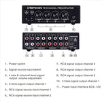Pre-Amplifier Speaker Distributor, 2 In 8 Out Switcher, Speaker Comparator, Signal Booster, With Volume Control And Earphone 16-600 ohms / Monitor Function 2-Channel Signal Switching Input