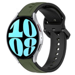 20mm Convex Loop Two-Color Silicone Watch Band, For Samsung Galaxy Watch 6 40mm, For Samsung Galaxy Watch 6 Classic 43mm