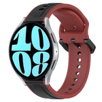 20mm Convex Loop Two-Color Silicone Watch Band, For Samsung Galaxy Watch 6 40mm, For Samsung Galaxy Watch 6 Classic 43mm
