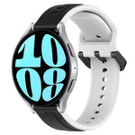 20mm Convex Loop Two-Color Silicone Watch Band, For Samsung Galaxy Watch 6 40mm, For Samsung Galaxy Watch 6 Classic 43mm