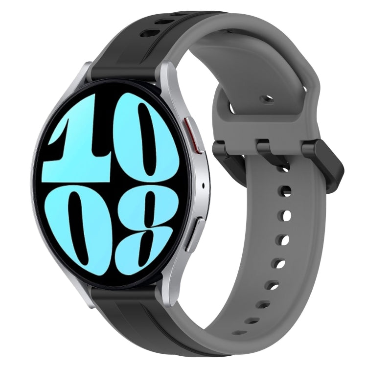 20mm Convex Loop Two-Color Silicone Watch Band, For Samsung Galaxy Watch 6 40mm, For Samsung Galaxy Watch 6 Classic 43mm