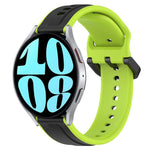 20mm Convex Loop Two-Color Silicone Watch Band, For Samsung Galaxy Watch 6 40mm, For Samsung Galaxy Watch 6 Classic 43mm
