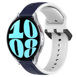 20mm Convex Loop Two-Color Silicone Watch Band, For Samsung Galaxy Watch 6 40mm, For Samsung Galaxy Watch 6 Classic 43mm