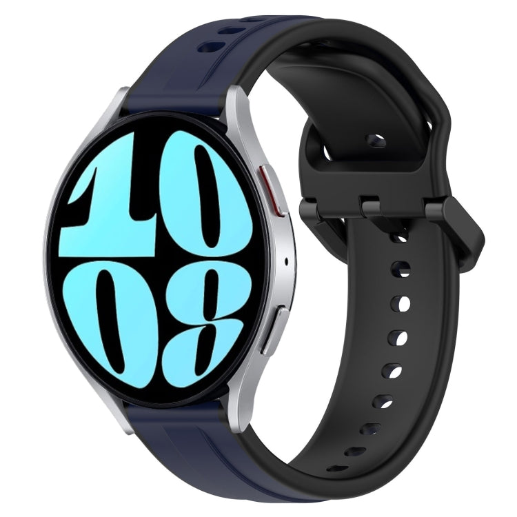 20mm Convex Loop Two-Color Silicone Watch Band, For Samsung Galaxy Watch 6 40mm, For Samsung Galaxy Watch 6 Classic 43mm