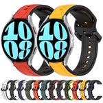 20mm Convex Loop Two-Color Silicone Watch Band, For Samsung Galaxy Watch 6 40mm, For Samsung Galaxy Watch 6 Classic 43mm