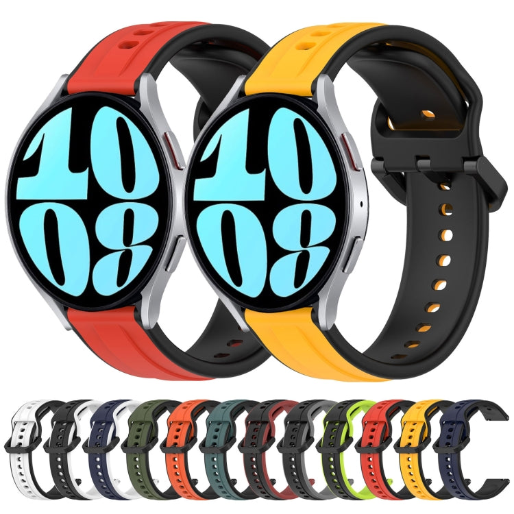 20mm Convex Loop Two-Color Silicone Watch Band, For Samsung Galaxy Watch 6 40mm, For Samsung Galaxy Watch 6 Classic 43mm