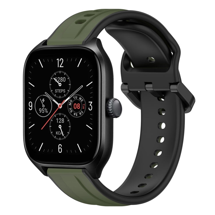 20mm Convex Loop Two-Color Silicone Watch Band, For Amazfit GTS 4, For Amazfit GTS 3, For Amazfit GTS 2E, For Amazfit GTS 2 Mini