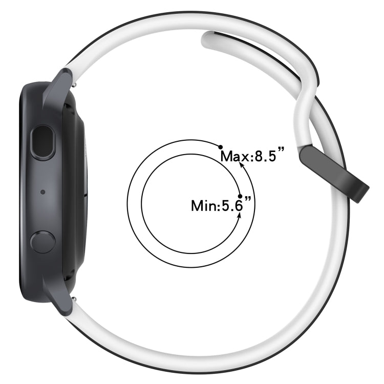 22mm Convex Loop Two-Color Silicone Watch Band, For Garmin Vivoactive4