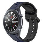 22mm Convex Loop Two-Color Silicone Watch Band, For Samsung Galaxy Watch3 45mm, For Samsung Galaxy Watch 46mm, For Samsung Gear S3 Classic, For Samsung Gear S3 Frontier