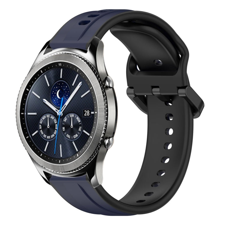 22mm Convex Loop Two-Color Silicone Watch Band, For Samsung Galaxy Watch3 45mm, For Samsung Galaxy Watch 46mm, For Samsung Gear S3 Classic, For Samsung Gear S3 Frontier