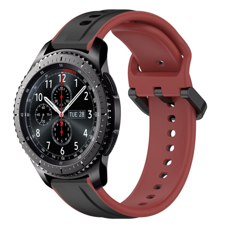 22mm Convex Loop Two-Color Silicone Watch Band, For Samsung Galaxy Watch3 45mm, For Samsung Galaxy Watch 46mm, For Samsung Gear S3 Classic, For Samsung Gear S3 Frontier