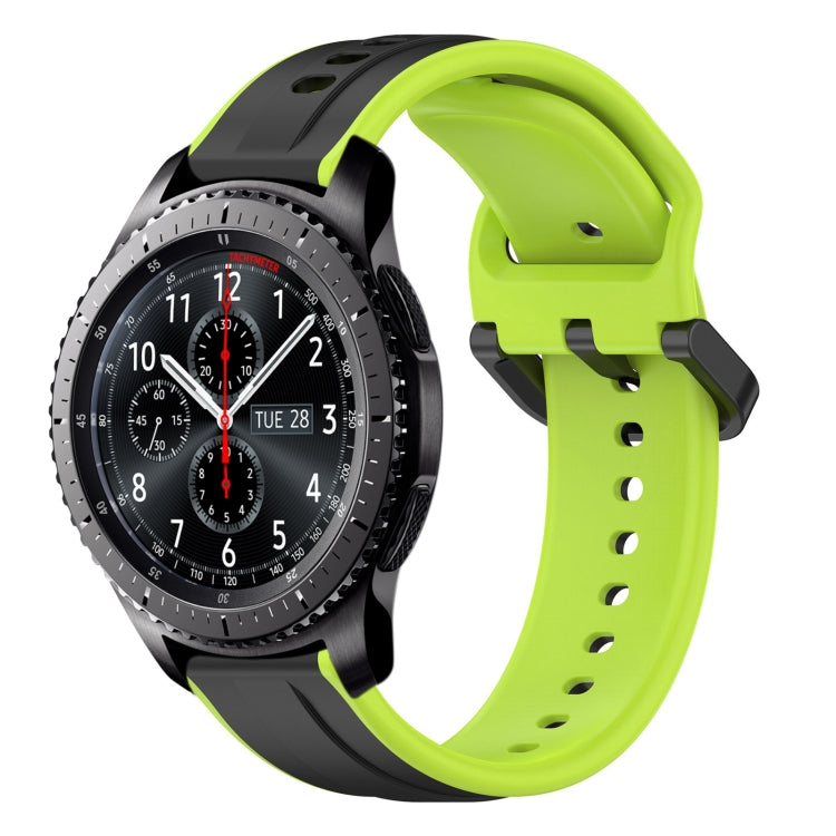 22mm Convex Loop Two-Color Silicone Watch Band, For Samsung Galaxy Watch3 45mm, For Samsung Galaxy Watch 46mm, For Samsung Gear S3 Classic, For Samsung Gear S3 Frontier