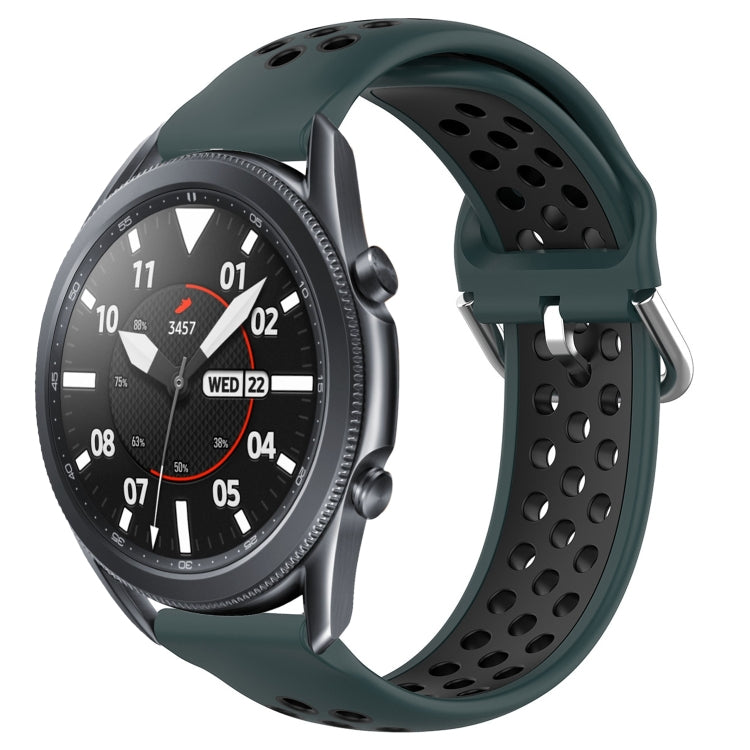 22mm Perforated Breathable Sports Silicone Watch Band, For Samsung Galaxy Watch3 45mm, For Samsung Gear S3 Classic, For Samsung Gear S3 Frontier