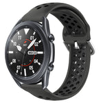 22mm Perforated Breathable Sports Silicone Watch Band, For Samsung Galaxy Watch3 45mm, For Samsung Gear S3 Classic, For Samsung Gear S3 Frontier
