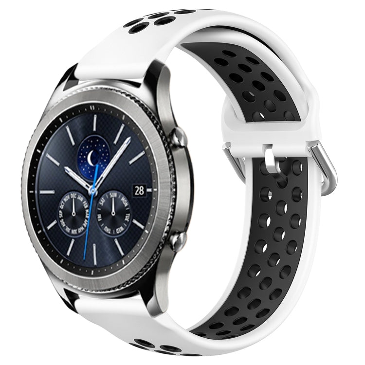 22mm Perforated Breathable Sports Silicone Watch Band, For Samsung Galaxy Watch3 45mm, For Samsung Gear S3 Classic, For Samsung Gear S3 Frontier