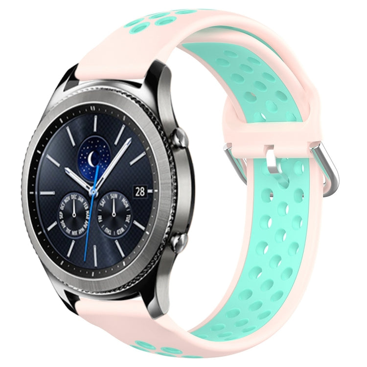 22mm Perforated Breathable Sports Silicone Watch Band, For Samsung Galaxy Watch3 45mm, For Samsung Gear S3 Classic, For Samsung Gear S3 Frontier