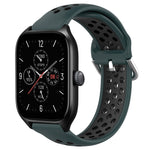 20mm Perforated Breathable Sports Silicone Watch Band, For Amazfit GTS 4, For Amazfit GTS 3, For Amazfit GTS 2E