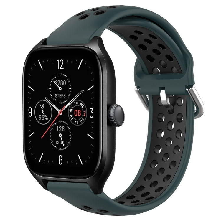 20mm Perforated Breathable Sports Silicone Watch Band, For Amazfit GTS 4, For Amazfit GTS 3, For Amazfit GTS 2E