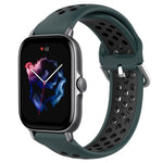 20mm Perforated Breathable Sports Silicone Watch Band, For Amazfit GTS 4, For Amazfit GTS 3, For Amazfit GTS 2E